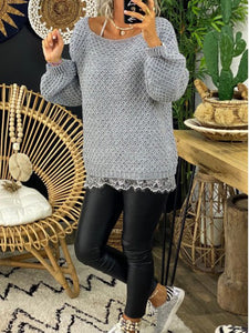 Autumn and Winter Warm Lace Ladies Sweater