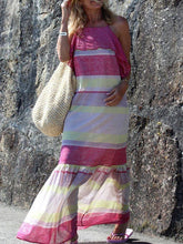 Load image into Gallery viewer, Color Block Holiday Beach Dress
