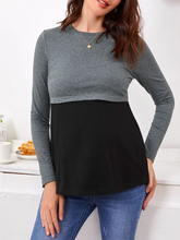 Load image into Gallery viewer, Comfortable Two-Color Nursing Top For Pregnant Women
