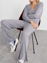 Load image into Gallery viewer, Fall/Winter Women Stylish V-Neck Lace-Up Knitted Top And Pants Two-piece Suit
