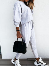 Load image into Gallery viewer, Casual Fashion Long Sleeves with Elastic Pants Ladies Solid Color Suit

