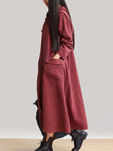 Load image into Gallery viewer, Autumn and Winter Cotton and Linen Long-sleeved Ethnic Style Long Coat
