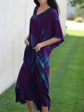 Load image into Gallery viewer, Fashion Tie-dye Middle Sleeve Loose Dress
