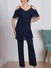 Load image into Gallery viewer, Chiffon Strapless Sexy Fashion Two-Piece Women's Suit
