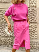 Load image into Gallery viewer, Fashion Casual Round Neck Sweater and Skirt Suit
