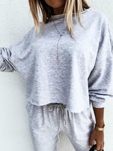 Load image into Gallery viewer, Casual Fashion Long Sleeves with Elastic Pants Ladies Solid Color Suit
