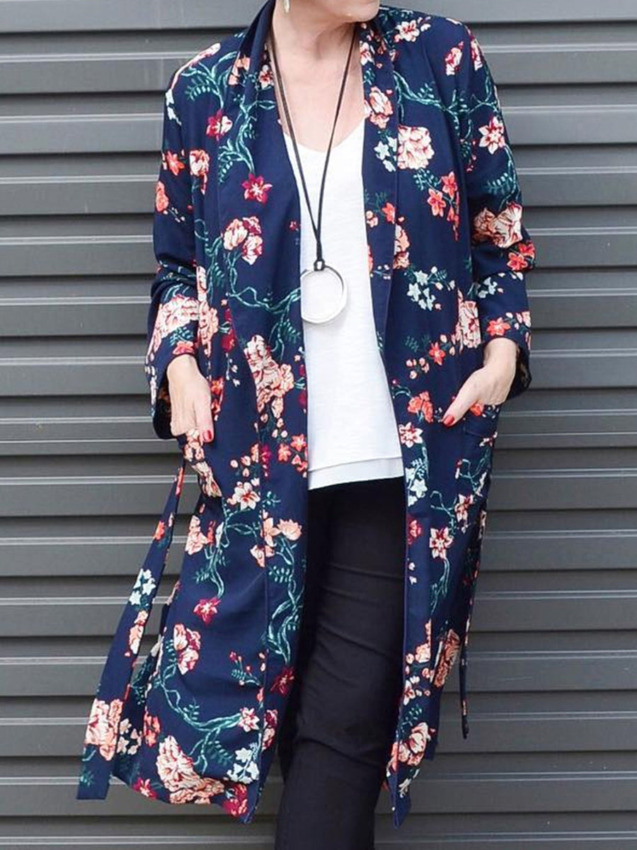 Autumn Casual Fashion Ladies Printed Coat