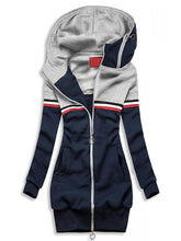 Load image into Gallery viewer, Colorblock Mid-Length Sweatshirt Women's Coats
