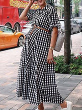 Load image into Gallery viewer, Autumn Comfortable Plaid Maternity Dress
