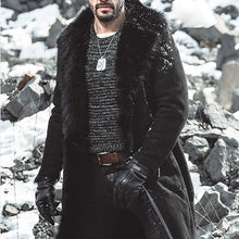 Load image into Gallery viewer, Black Long Mens Leather Jacket Winter
