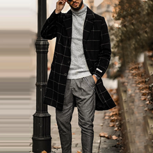 Load image into Gallery viewer, Classic Plaid Lapel Long Sleeve Coat
