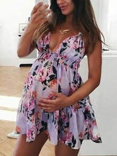 Load image into Gallery viewer, Floral Spring And Summer Sling Maternity Dress
